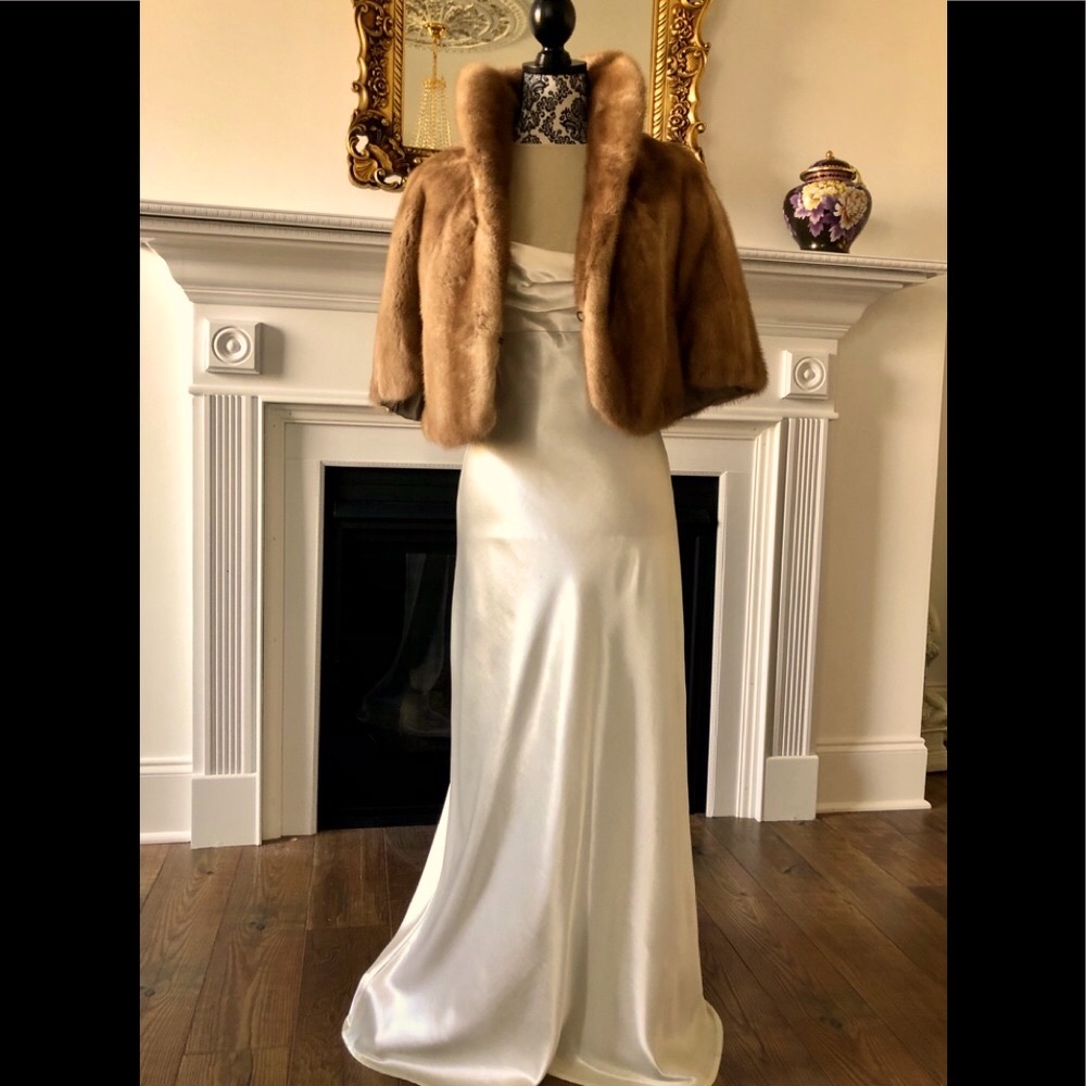 Luxury Vintage MINK 50s 'MAD MEN' 20's Crop FUR CAPELET Size S/M EXC Real fur